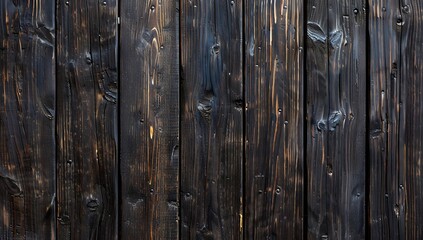 Wooden background with dark brown wooden planks and a rustic texture in a closeup