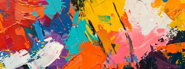 Colorful Abstract Acrylic Explosion on Canvas