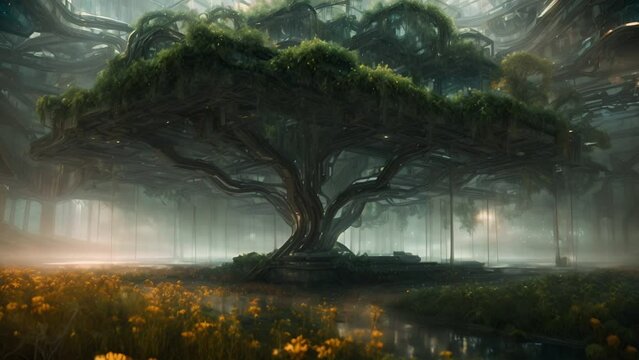 巨大な木の風景,Generative AI 