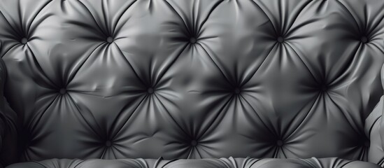 Black leather chair showcasing detailed buttons up close