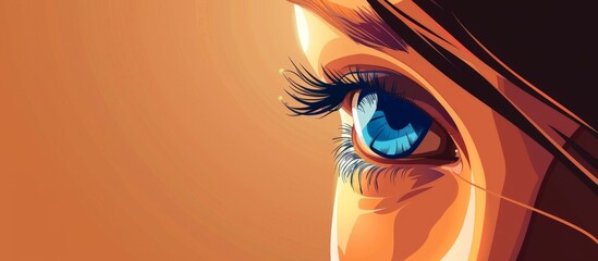 Macro shot of a woman's eye showcasing long, delicate eyelashes as she gazes forward from the side view - obrazy, fototapety, plakaty