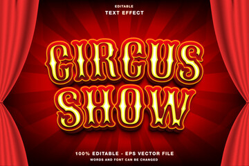 Circus Show 3d Editable Text Effect Template Style Premium Vector