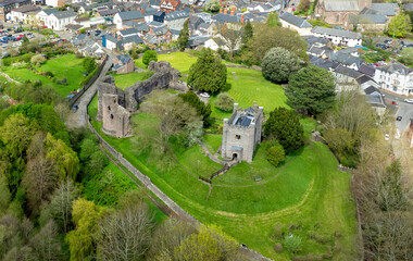 Abergavenny castle, the remains of which are in the market town of Abergavenny, Monmouthshire, South Wales, UK