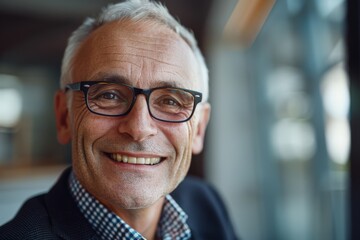Suave Middle-aged Gentleman with Genuine Smile. Beautiful simple AI generated image in 4K, unique.