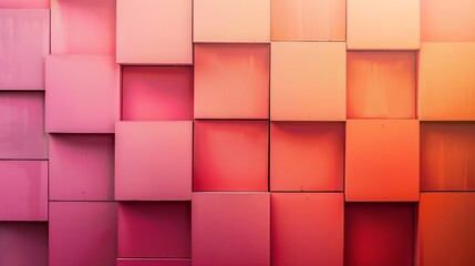 Gradient blocks, warm sunset hues, clean separation, peaceful and warm