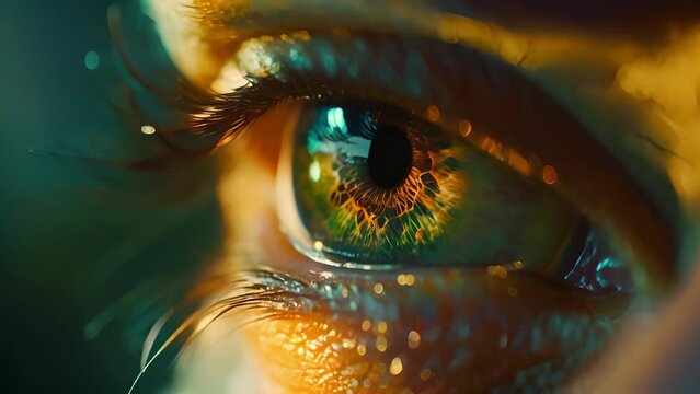 The rapid blink of an eye revealing the constant activity of thoughts within the mind. .