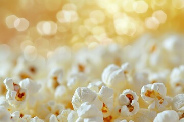 Buttery Popcorn background. Pop cinema food. Generate Ai