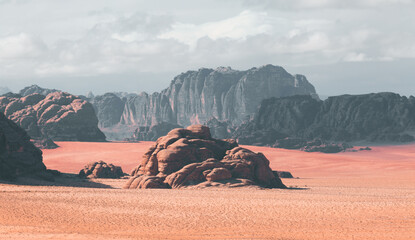 Mars on earth, the vast desert of Wadi Rum 