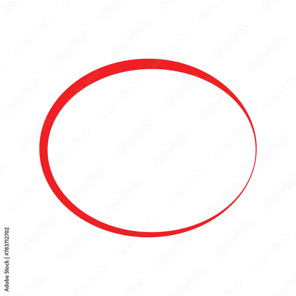 Aufkleber circle marker isolated on white background. red marker circle hand drawn. circle shape icon vector g