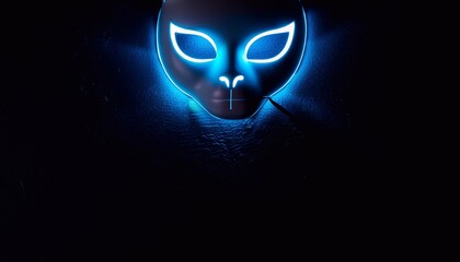 Naklejka premium halloween cat mask on the wall