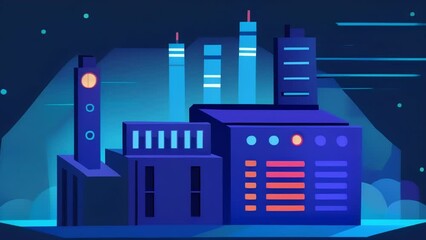 The glowing lights and sleek design of an edge computing server enhancing the efficiency and performance of Genabled industrial processes in a