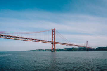 25 de Abril Bridge Over Tagus River, Lisbon, Portugal