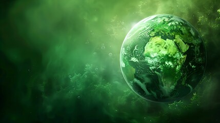 Green world background with Copy space, Preserving Our Green World: Earth and Environment Protection, World Globe, Web Banner, Wide Size