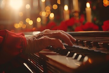 Person Playing Piano Up Close