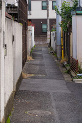 東京新宿区若葉の細い路地 - obrazy, fototapety, plakaty