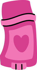 Pink women deodorant. Illustration in style of 2000s.