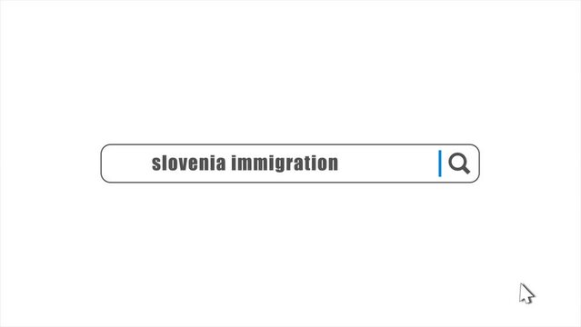 Slovenia Immigration in Search Animation. Internet Browser Searching