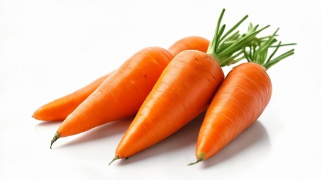  Freshly harvested carrots with vibrant green tops