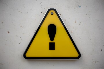 Caution symbol set against simple wallpaper for safety awareness