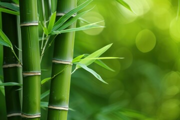 Exotic Bamboo background. Forest zen jungle. Generate Ai - obrazy, fototapety, plakaty