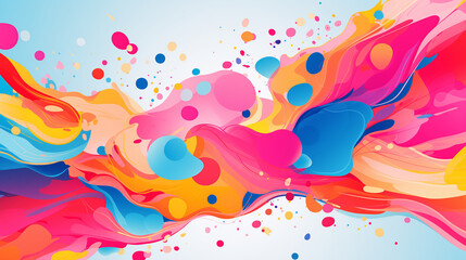 Obraz premium Abstract wallpaper with bold colors & shapes. watercolor background. spring colors and vibe