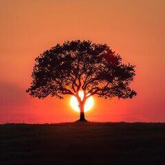 The tree in the sunset