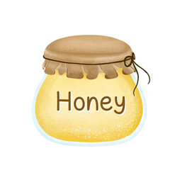 a jar of honey watercolor clipart