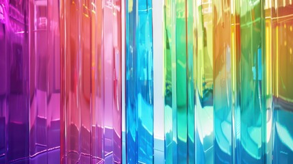 Rainbow color glass background created with Generative AI