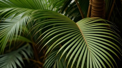  Vibrant tropical leaves in lush greenery
