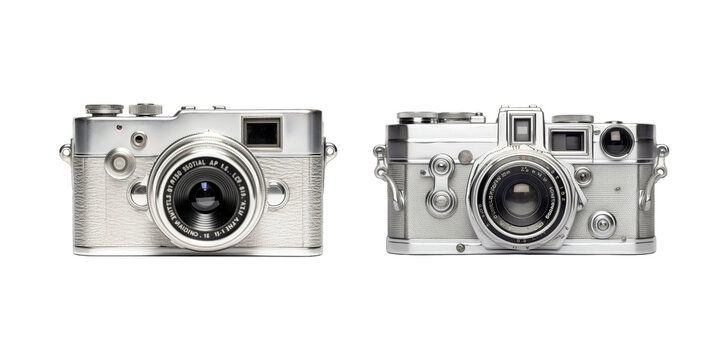 Vintage photo camera isolated on a white background with clipping path.