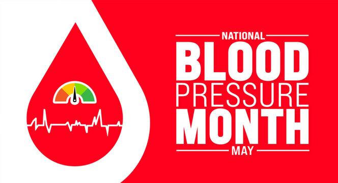 May is National Blood Pressure Month background template. Holiday concept. use to background, banner, placard, card, and poster design template with text inscription and standard color. vector