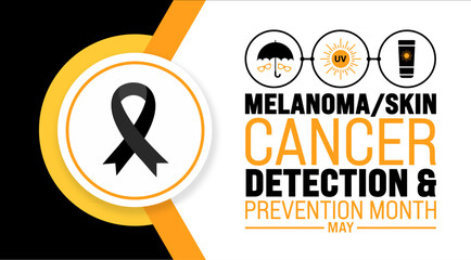 May is Melanoma Skin Cancer Detection and Prevention Month background template. Holiday concept. use to background, banner, placard, card, and poster design template with text inscription