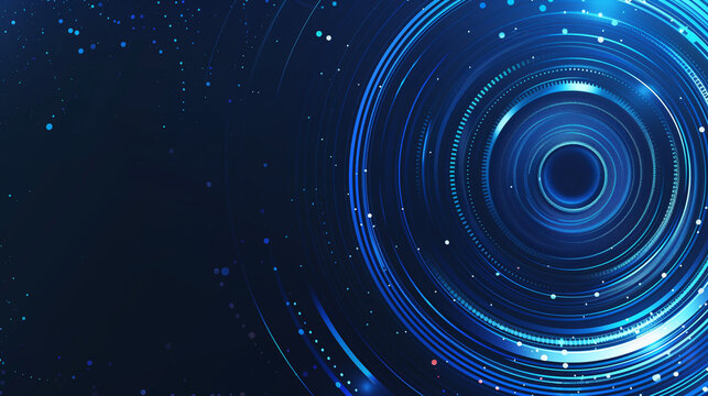 Striking image featuring a futuristic blue circular pattern with high-tech digital feeling, perfect for modern designs