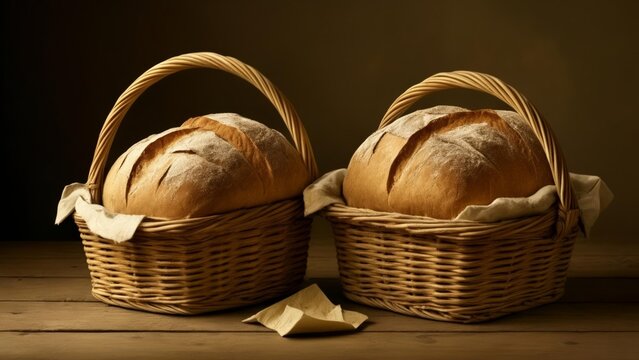  Warm rustic bread baskets ready for a feast