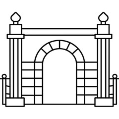 silhouette of a gate