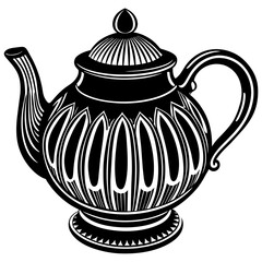 teapot isolated on white logo icons vector illustration