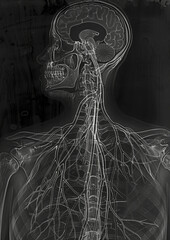 X-ray image of the human body. Aesthetics of  X-rays. Generative AI - 783730561