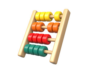 3d wooden abacus icon. An element of education and schools, a mathematical concept