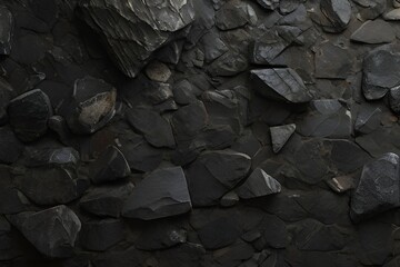 Black or dark gray rough grainy stone texture background Generative AI