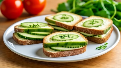  Freshly made cucumber sandwiches ready to enjoy