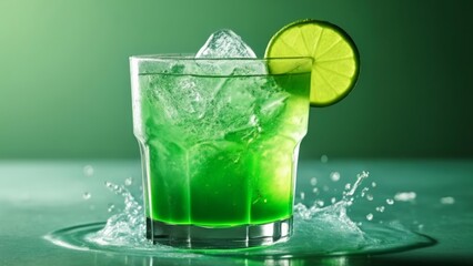  Refreshing lime cocktail ready to quench your thirst - obrazy, fototapety, plakaty