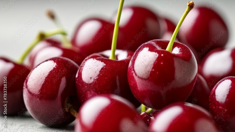 Wall mural  Bright and juicy red cherries perfect for summer