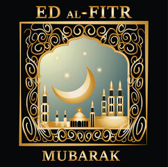 A poster for the month of Ramadan eid mubarak card
