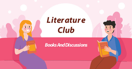 Literature and book club social media promo template