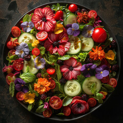 flower salad in a bowl