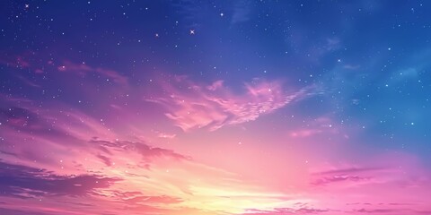 Vivid Cosmic Sky With Hues of Blue and Magenta at Twilight