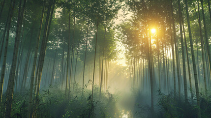 Fototapeta na wymiar A serene bamboo forest