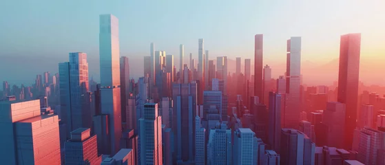 Badkamer foto achterwand City skyline, abstract concept technology city business background illustration © lin