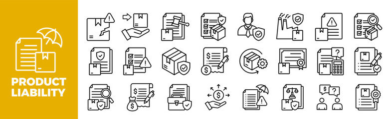 Product Liability Icon Set For Design Elements	
