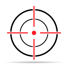 Crosshair army target shadow icon, hunting cross sign mark, graphic vector illustration - 783744786